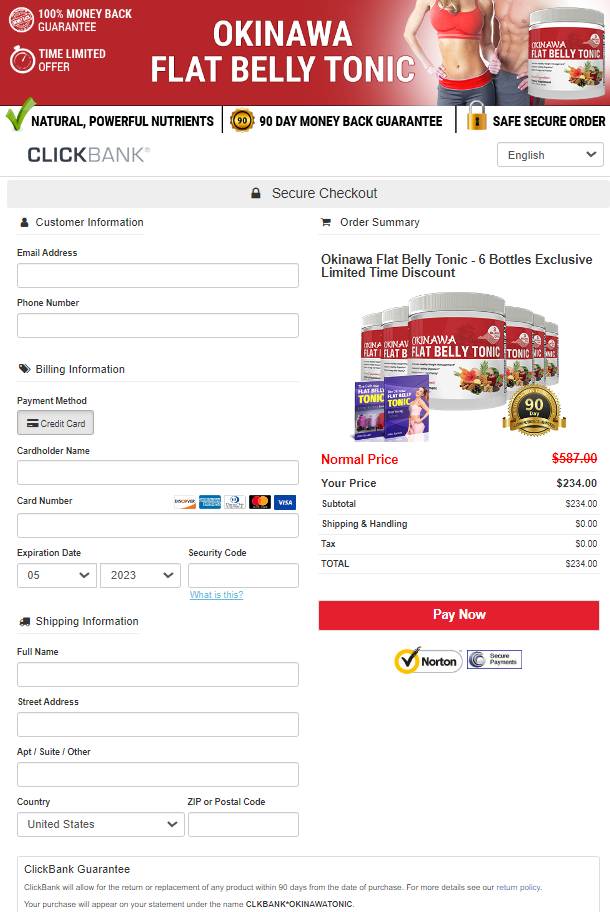 Okinawa Flat Belly Tonic - Secure Order Page